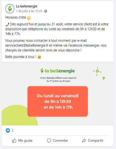 facebook la belle energie