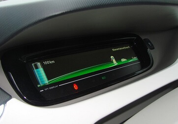affichage batterie chargement de voiture électrique